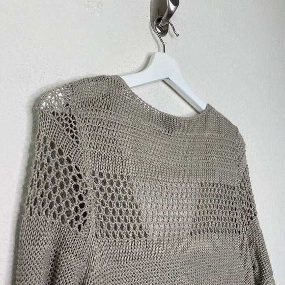 H&M Long Mixed Knit Lightweight Taupe Sweater Tunic S - Picture 7 of 9